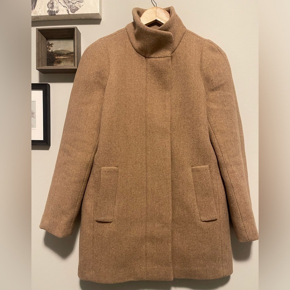 J. Crew Mercantile | Wool Blend City Coat Heather Acorn J6140 Size 0 - Picture 1 of 7